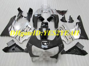 Custom Motorcycle Fairing Kit voor Honda CBR900RR 919 98 99 CBR 900RR CBR900 1998 1999 ABS Silver Black Backings Set + Gifts HS17