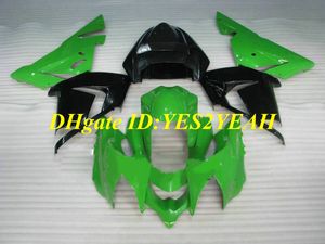 Custom Motorcycle Fairing Kit voor Kawasaki Ninja ZX10R 04 05 ZX 10R 2004 2005 ABS Top Green Black Fackings Set + Gifts KM06