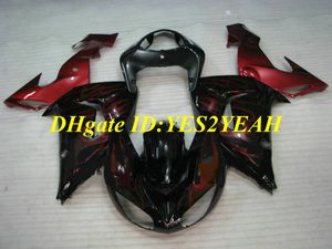 Custom Motorcycle Fairing Kit voor Kawasaki Ninja ZX10R 06 07 ZX 10R 2006 2007 ABS Red Flames Black Fackings Set + Gifts KX02