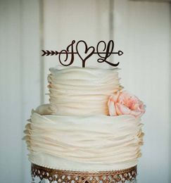 Décoration de gâteau rustique en bois avec initiales personnalisées de Mr et Mrs, décoration d'anniversaire, de fiançailles et de mariage, 220618