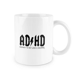 Tasse personnalisée adhdhighway to hey regarde un écureuil en céramique tasse de thé d'eau lait pour collègue ami femme homme humour drôle cadeau 240407