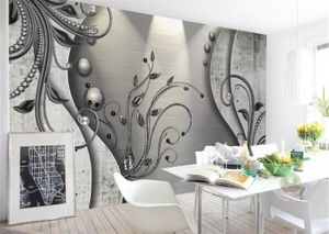 Papier peint Mural personnalisé en dentelle européenne 3D, boule de fleurs 3D, décoration murale de fond de salon et de chambre à coucher