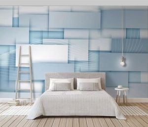 Aangepaste muurschildering behang 3d zachte klassieke vierkante stiksels stereo geometrie luxe muur papier hotel woonkamer tv achtergrond Murales de pared 3D