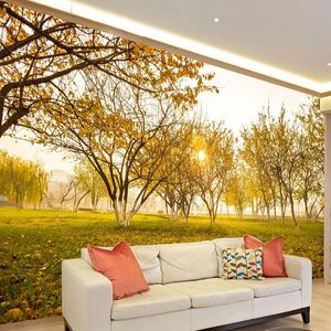 Aangepaste Muurschildering Behang Moderne 3D Woods Sunshine Natuur Landschap Fresco Woonkamer Theme Hotel Achtergrond Muurdocumenten voor Muren