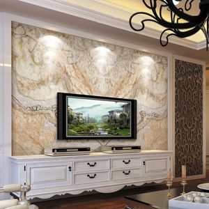 Papier peint Mural personnalisé motif De marbre moderne salon TV fond Photo décor à la maison étanche Papel De Parede 3D