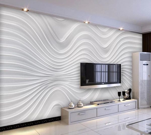 Papier peint mural personnalisé moderne simple stéréo courbes abstraites ligne papier peint salon TV canapé el fond mur autocollants 3D 22858436