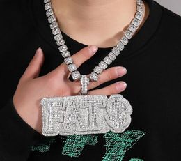 Nom personnalisé A-Z Baguette Style Cursive lettres pendentif collier pour hommes femmes cadeaux cubique zircone collier Hip Hop cadeau bijoux