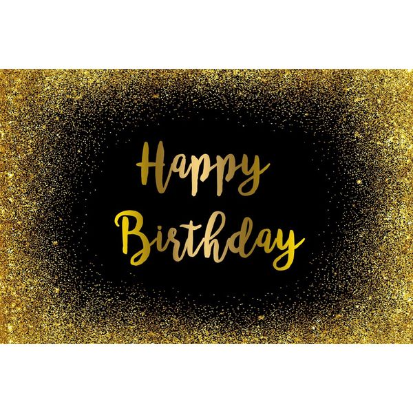 Nom personnalisé Age paillette argent fond noir Backs d'anniversaire Party Gold Banner Photo Studio Happy Sweet Photocall