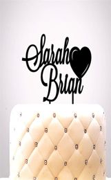 Nombre personalizado Cake With Heart Bridal Shower Topper en Mirror Glitter Gold and Wood para la fiesta de bodas D2206181962115