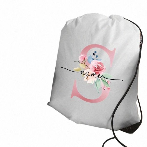 Nom personnalisé DrawString sac à dos extérieur de plage de nage de natation sport à cordon Organisateur de gymnase de gymnase de gymnase de cordes sacs m07w #