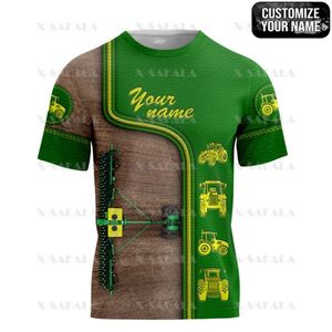 Nom personnalisé pelle tracteur célèbre Art 3D imprimé haute qualité T-shirt été col rond hommes femme haut décontracté-5 220619