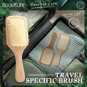 Nom personnalisé brosse à cheveux pour femmes peigne à dents larges pour Massage des cheveux brosse du cuir chevelu brosse à cheveux en bois lisseur peignes de barbier pour cheveux 240104