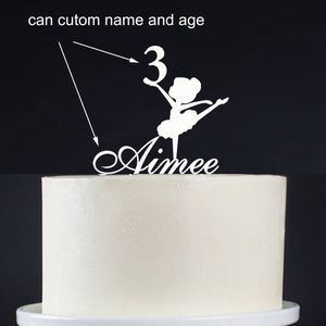 Décoration de gâteau d'anniversaire pour enfants, nom personnalisé Happy, spectacle pour bébé, fournitures de décoration de fête, 220618