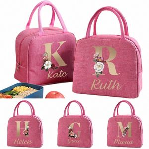 Nom personnalisé Sac à lunch Isulaté Femmes Coil Sac Thermal Pouche portable Ice Food Picnic Sacs Gift Lunch Acles pour les enfants H6LW #