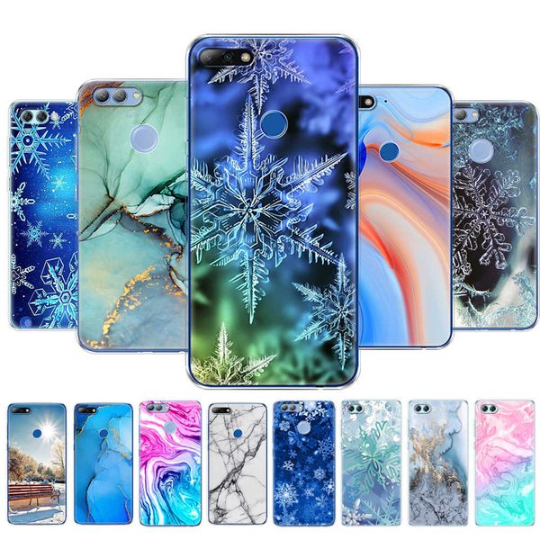 Pour Huawei Nova 2 2s Lite étui souple en silicone Tpu couverture arrière de téléphone pour Nova Plus sac pare-chocs marbre flocon de neige hiver noël