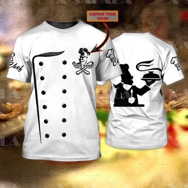 Nom personnalisé Master Chef Cuisine 3D Imprimé Top Tee Haute Qualité Fibre De Lait T-shirt D'été Col Rond Hommes Femme Casual Top 5 220704gx