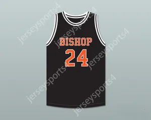 Aangepaste naam heren jeugd/kinderen Jack Cunningham 24 bisschop Hayes Tigers Black Basketball Jersey op de weg terug gestikt S-6XL