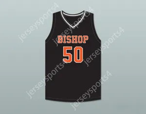 Nom personnalisé Mens Youth / Kids Marcus Parrish 50 Bishop Hayes Tigers Black Basketball Jersey Le chemin Back Top cousé S-6XL