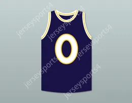 Nom personnalisé Mens Youth / Kids Monstars 0 Jersey de basket-ball bleu foncé Hit Em High Top Centred S-6XL