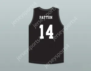 Nom personnalisé Mens Youth / Kids Payton 14 Mamba Ballers Black Basketball Jersey Top cousé S-6XL