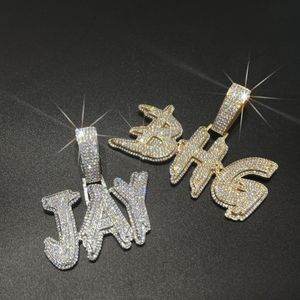 Collier de nom personnalisé pour hommes lettres personnalisées Pendants Pendants Iced Out Charms Hip Hop Rock Jewelry