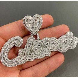 Collier de nom personnalisé Bijoux en or Moissanite VVS Chaîne de diamant Pendentif Pendre pour femmes