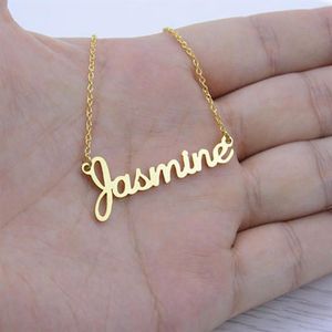 Nom personnalisé collier vintage écriture réelle Signature pendentif collier femmes hommes tour de cou bijoux amitié cadeau pour Her247O