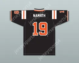 Aangepaste naamnummer Mens Joe Namath 19 Beaver Falls High School Tigers Black Football Jersey 1 Top gestikte S-6XL