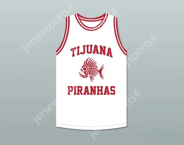 Nom personnalisé Numéro MENS MENSE / ENFANTS DANNY TREJO 5 TIJUANA PIRANHAS BLANC BASKETBALL JERSEY EXPANSION MEXICAN EXPANSION TOP TOPSED S-6XL