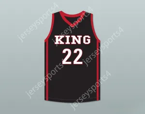 Numéro de nom personnalisé pour hommes / enfants Kawhi Leonard 22 Martin Luther King High School Wolves Black Basketball Jersey 5 Top cousé S-6XL