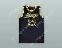 Aangepaste naamnummer Heren Jeugd/Kinderen LeBron James 23 Labron Black Basketball Jersey Top gestikt S-6XL