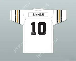 Aangepaste naamnummer Heren Jeugd/Kids Troy Aikman 10 Henryetta High School Knights White Football Jersey 1 Top gestikte S-6XL