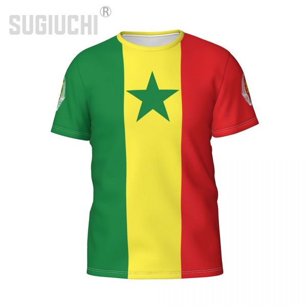 Nom de nom personnalisé Sénégal Flag Emblem 3D T-shirts pour hommes femmes Tees Jersey Team Vêtements de football fans de football T-shirt