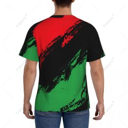 Aangepaste naam Nunber Libya Flag Color Men strakke sport t-shirt dames TEES Jersey voor voetbalvoetbalfans
