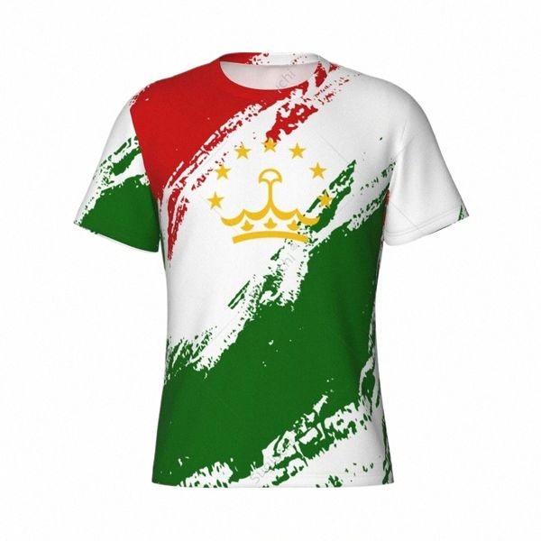 Nom personnalisé Nunber Tadjikistan Flag Couleur Men T-shirt Sports Terres T-shirt T-shirt pour les fans de football de football H4D1 #