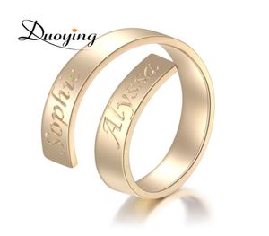 Aangepaste naamring, gepersonaliseerde briefring, gouden sierlijke initiële wrap, gepersonaliseerde ring, cadeau voor haar Etsy-leverancier7025730