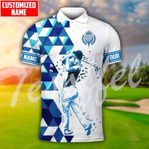 Aangepaste naam sport golfspeler tattoo golfer 3Dprint zomer casual harajuku grappig poloshirt streetwear korte mouwen T-shirts K