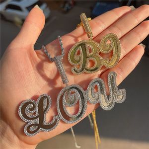 Aangepaste naam woorden letters hanger goud zilveren kleur charm