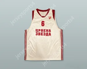 Custom Nay Mens Jeugd/Kinderen Adam Morrison 6 Red Star Belgrado Servië Witte Basketball Jersey Top gestikt S-6XL