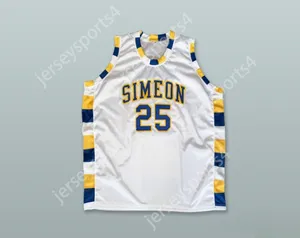 Custom Nay Mens Youth / Kids Ben Wilson 25 Simeon Career Academy Wolverines White Basketball Jersey 2 Top cousé S-6XL