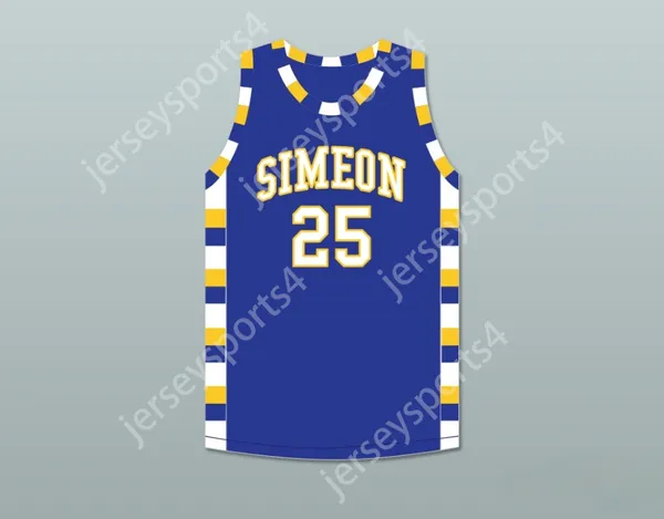 Custom Nay Mens Youth / Kids Ben Wilson 25 Simeon Career Academy Wolverines Royal Blue Basketball Jersey Top cousé S-6XL