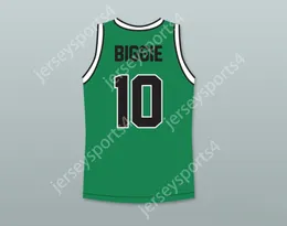Aangepaste nee heren Jeugd/Kinderen Biggie Smalls 10 Bad Boy Green Basketball Jersey met Patch Top Stitched S-6XL