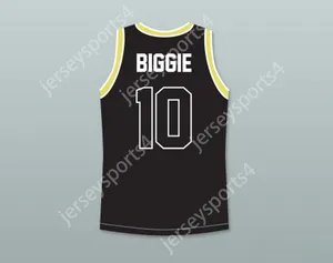 Custom Nay Mens Youth / Kids Biggie Smalls 10 Bad Boy Black Basketball Jersey avec Patch Top Centred S-6XL