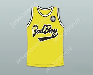 Custom nay mens Youth / Kids biggie smalls 10 Bad Boy Basketball Jersey avec 20 ans Patch Top cousé S-6XL