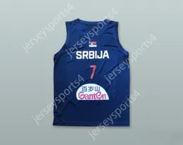 Custom Nay Mens Jeugd/Kinderen Bogdan Bogdanovic 7 Servië Navy Blue Basketball Jersey Top gestikt S-6XL