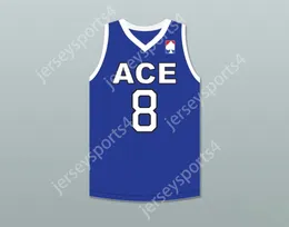 Custom Nay Mens Youth/Kids Brawadis 8 Ace Family Charity Blue Basketball Jersey Top cosido S-6XL