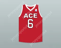 Jóvenes personalizados para hombres/niños Clarence 6 Ace Family Charity Red Basketball Jersey Top cosido S-6XL