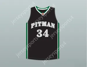 Custom Nay Mens Jeugd/Kinderen Colin Kaepernick 34 John H. Pitman High School Pride Black Basketball Jersey 1 Top gestikte S-6XL