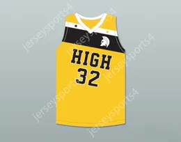Custom Nay Mens Jeugd/Kids Draymond Green 32 Saginaw High School Trojans Yellow Gold Basketball Jersey 1 Top gestikte S-6XL