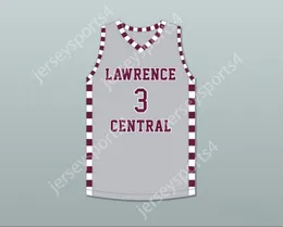 Custom Nay Mens Youth / Kids Jake Laravia 3 Lawrence Central High School Bears Grey Basketball Jersey 1 Top cousé S-6XL